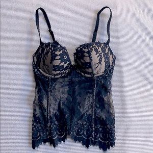 Victoria Secret Black Push-up Lace Corset
